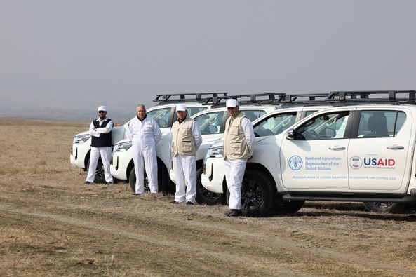 As part of the locust control program, the National Food Agency (FAO) provided specialized equipment